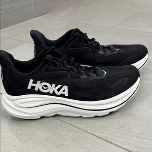 Hoka One One Black and White Athletic Shoes